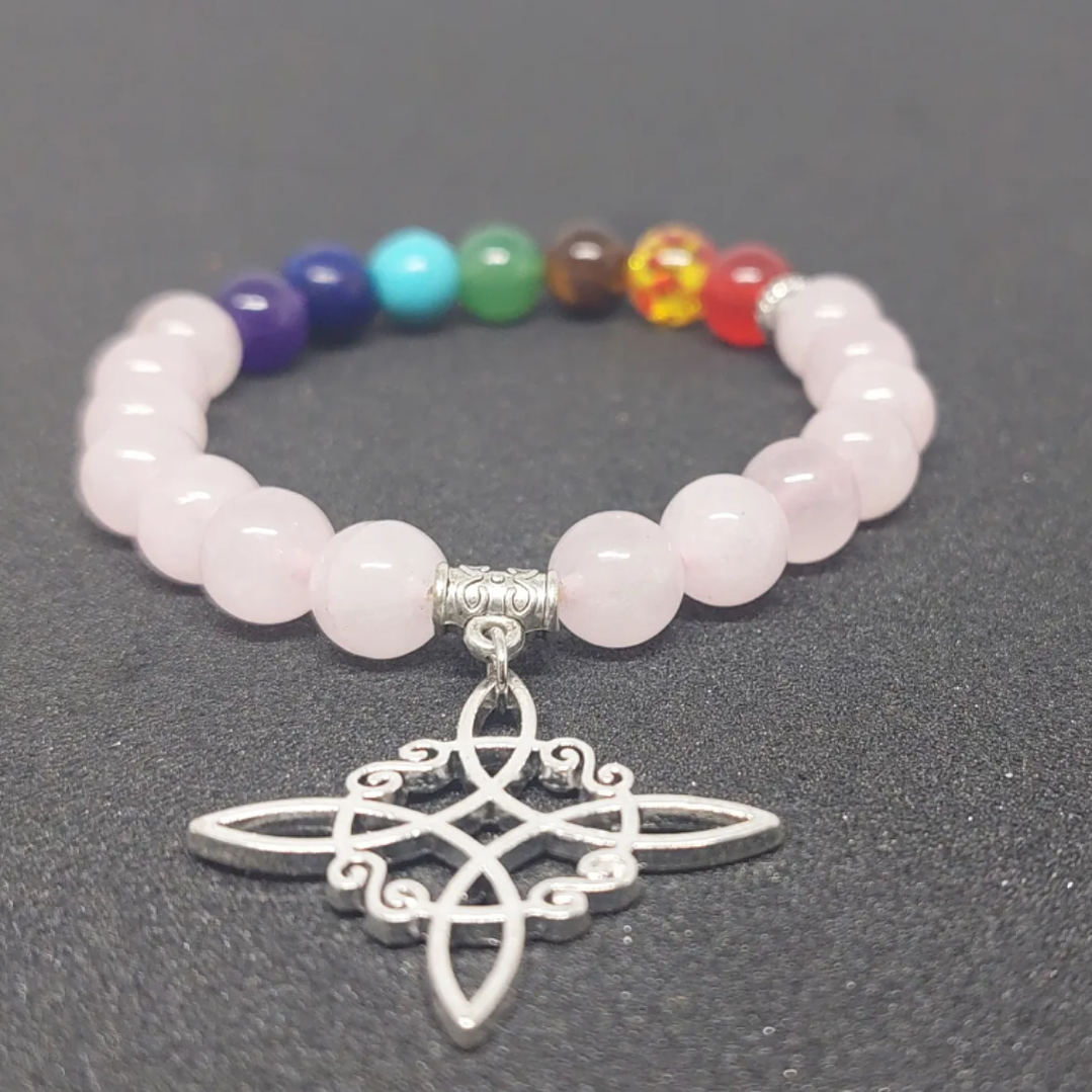 Pulsera de Siete Chakras con Colgante Nudo de Brujas – Energía Positiva y Armonía Espiritual 21