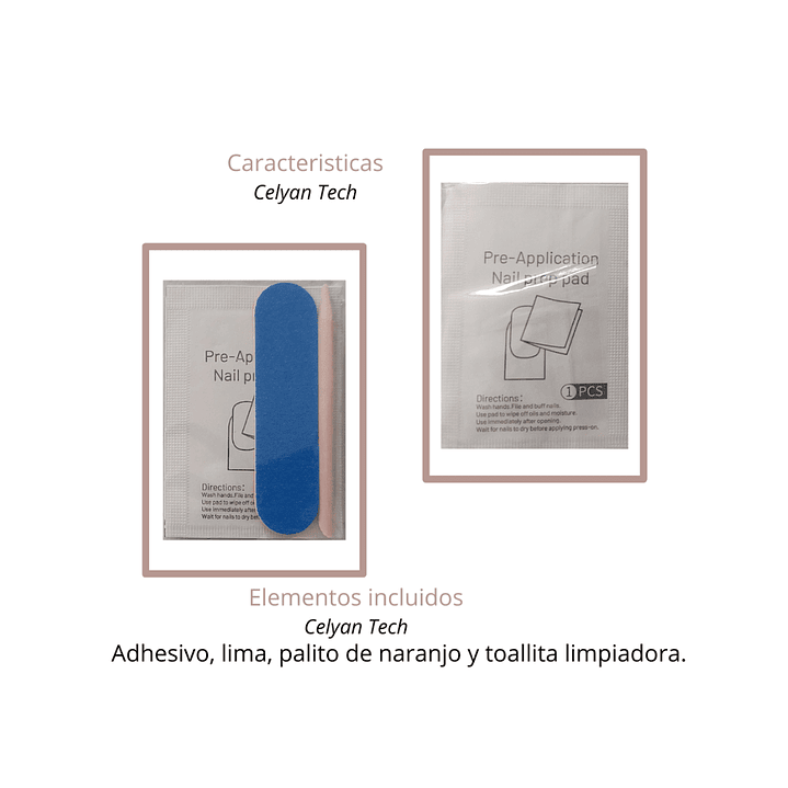 Uñas Press On Autoadhesivas Acabado Natural Azul Flores 4