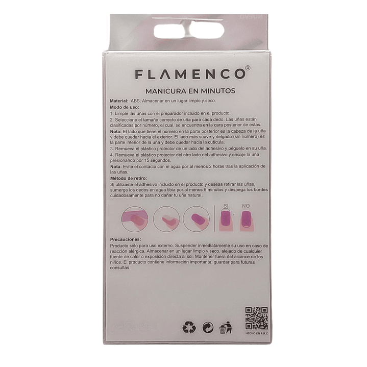 Uñas Press On Autoadhesivas Acabado Natural Azul Flores 2