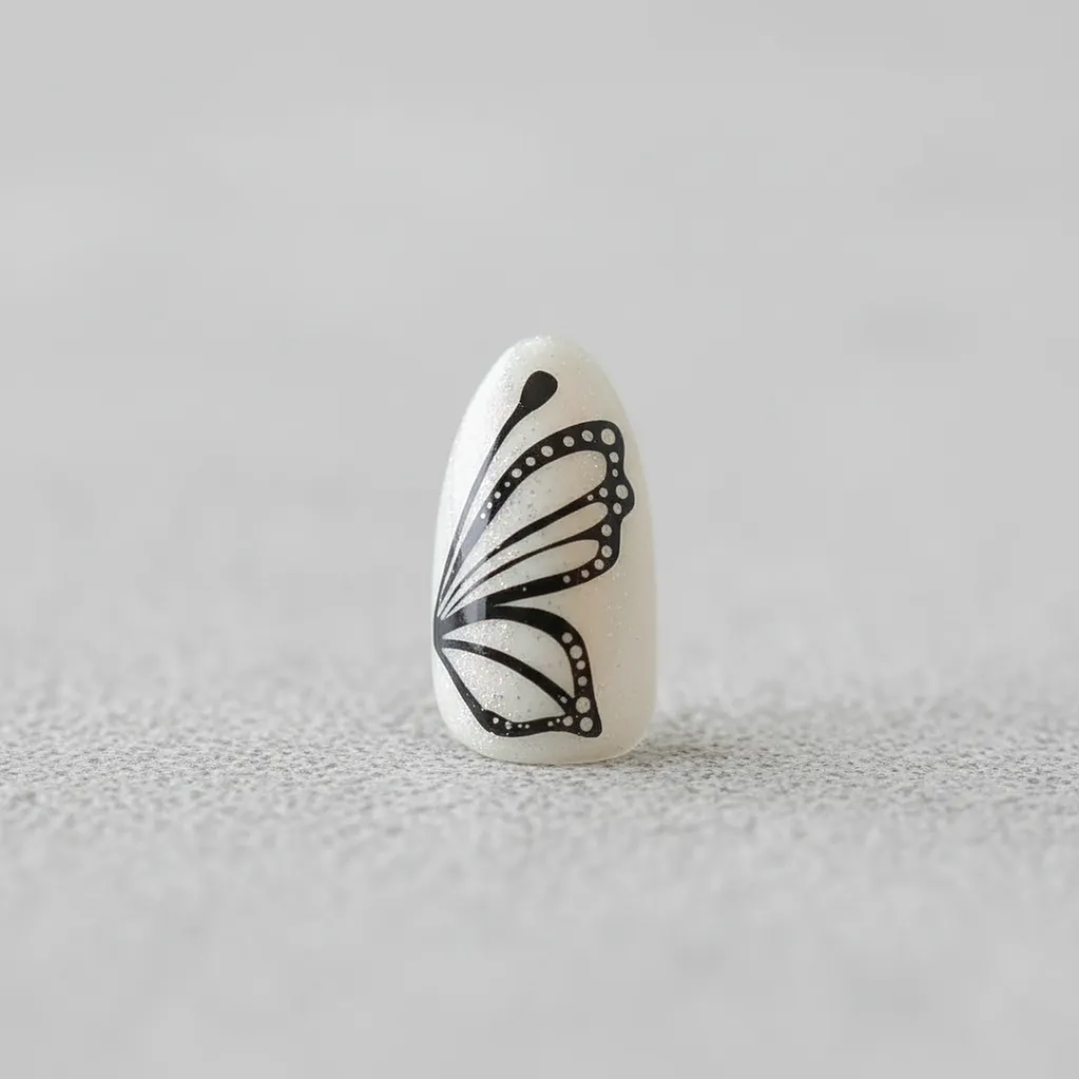 Uñas Press On Autoadhesivas Acabado Natural Mariposas 6