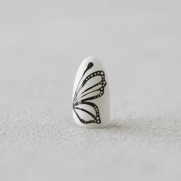 Uñas Press On Autoadhesivas Acabado Natural Mariposas 6