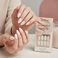 Uñas Press On Autoadhesivas Acabado Natural Blanco | Manos Elegantes en Minutos - Miniatura 5