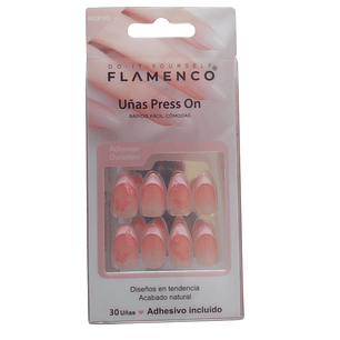 Uñas Press On Autoadhesivas Acabado Natural Francesas Mariposas