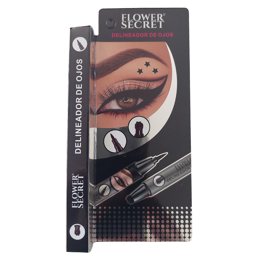 Delineador Flower Secret con Sello de Estrella, Luna, Flor | Plumón Dúo para Ojos 1