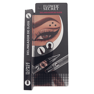 Delineador Flower Secret con Sello de Estrella, Luna, Flor | Plumón Dúo para Ojos