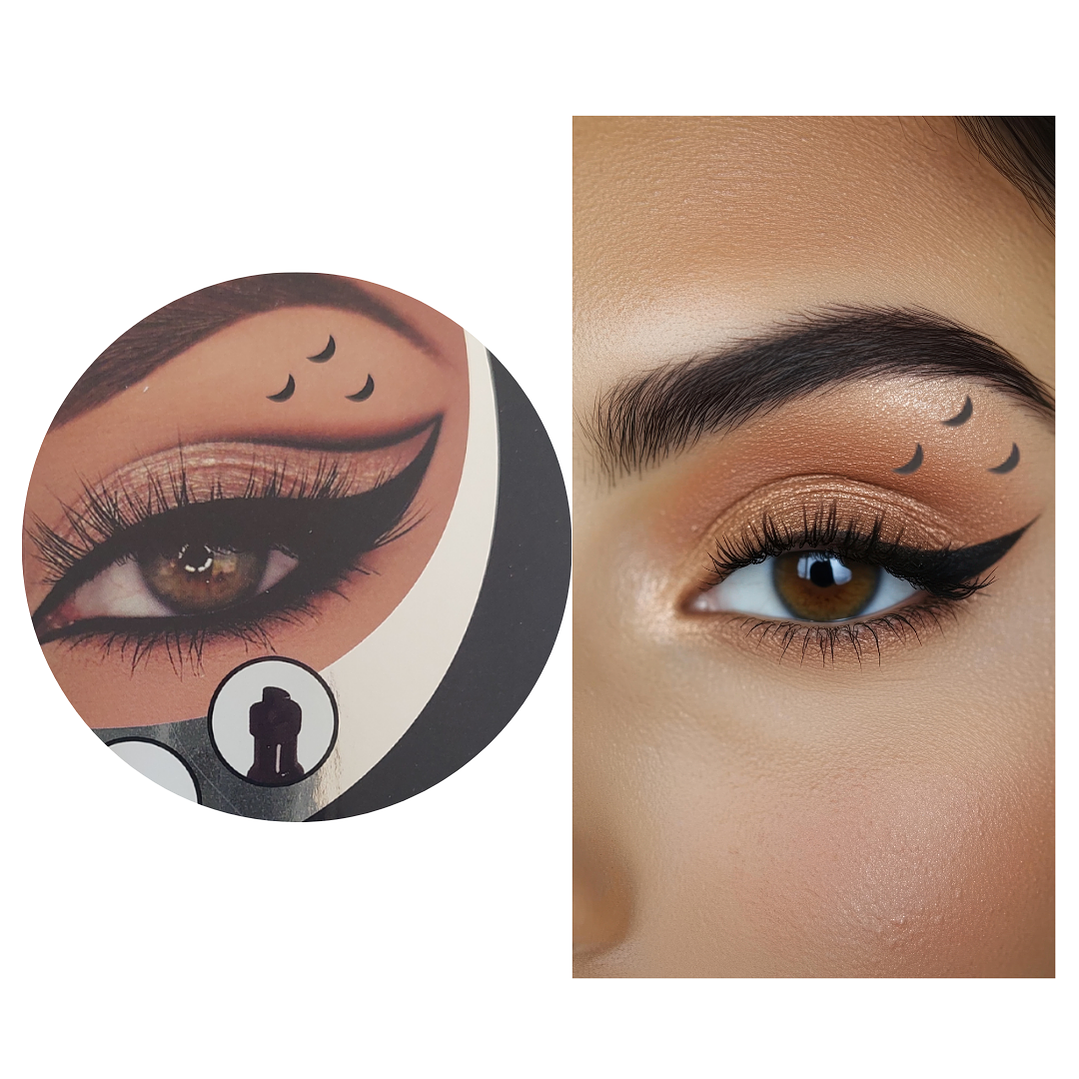 Delineador Flower Secret con Sello de Estrella, Luna, Flor | Plumón Dúo para Ojos 6