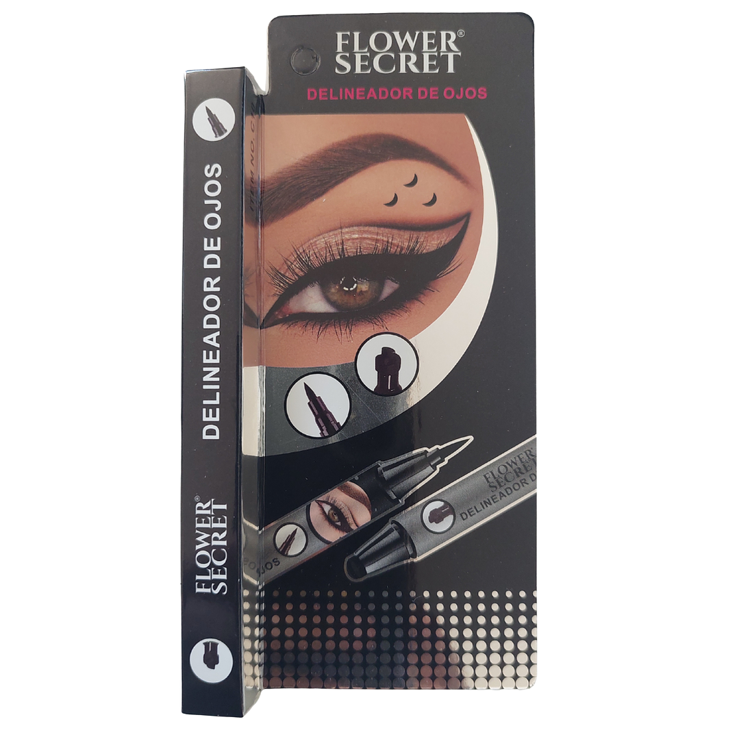 Delineador Flower Secret con Sello de Estrella, Luna, Flor | Plumón Dúo para Ojos 7