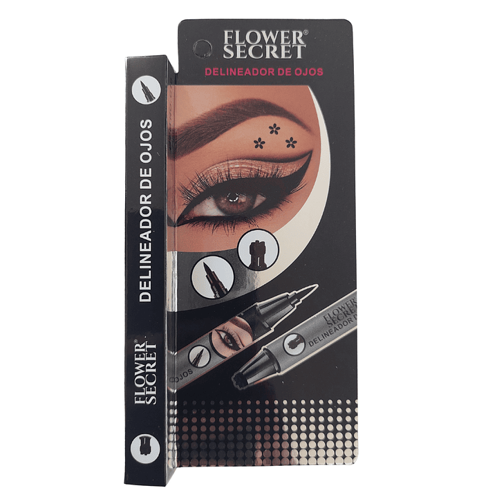 Delineador Flower Secret con Sello de Estrella, Luna, Flor | Plumón Dúo para Ojos 9