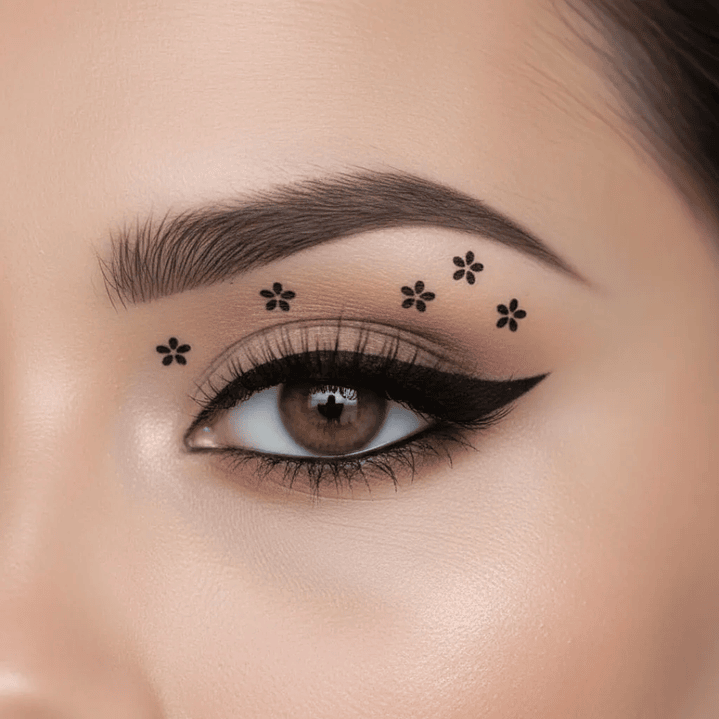 Delineador Flower Secret con Sello de Estrella, Luna, Flor | Plumón Dúo para Ojos 10