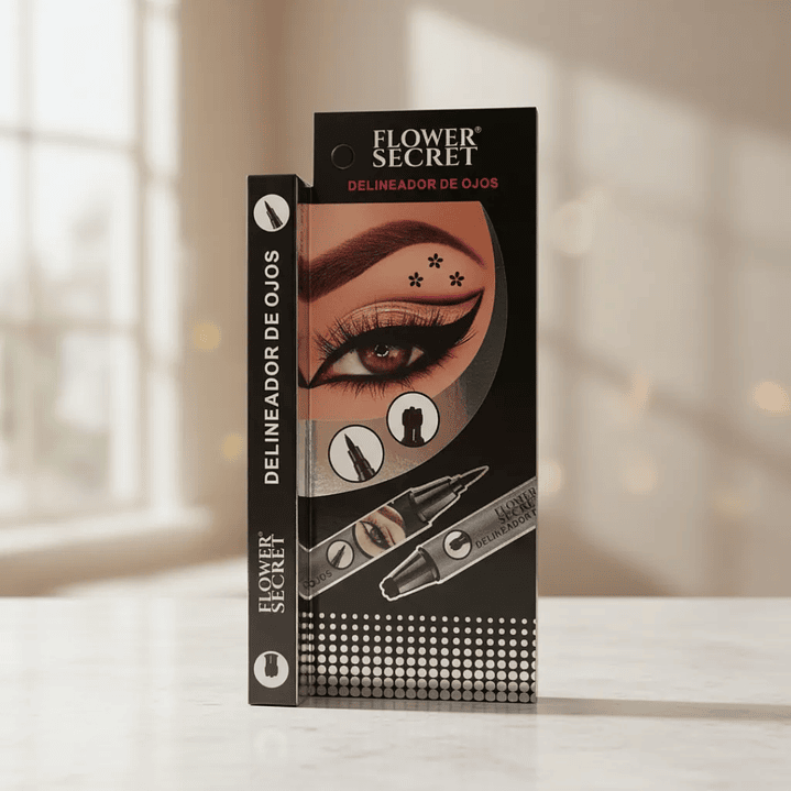 Delineador Flower Secret con Sello de Estrella, Luna, Flor | Plumón Dúo para Ojos 11