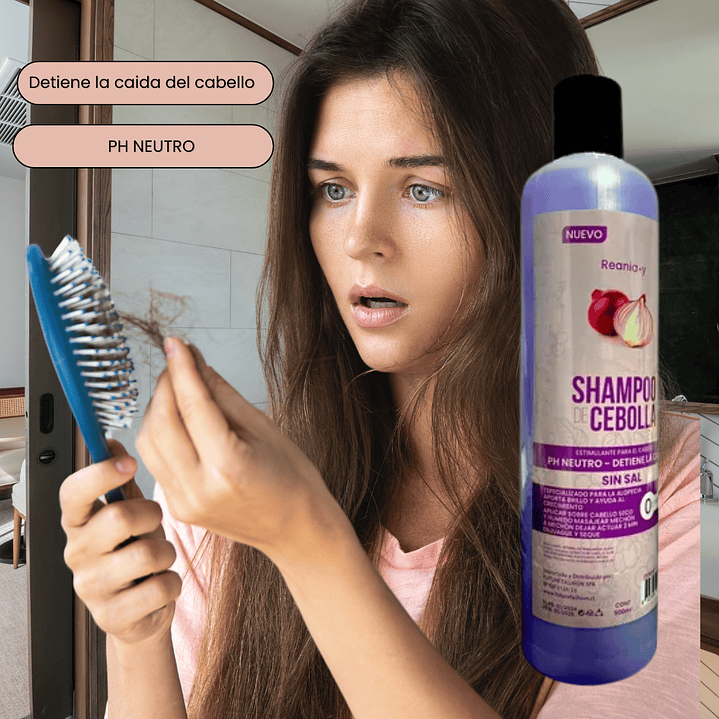 Shampoo De Cebolla Reania 500ml Sin Parabenos Crecimiento 3
