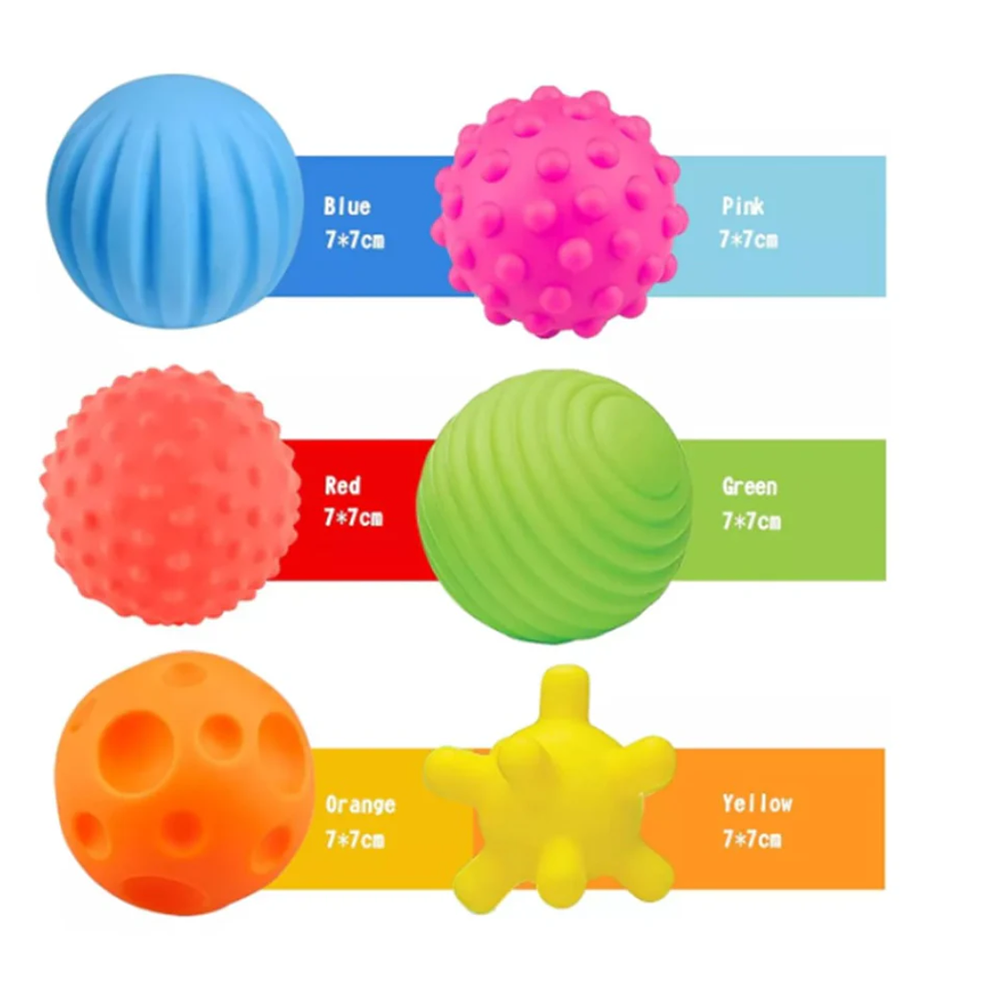 Set 6 Pelotas Texturizadas Sensoriales para Bebé – Juguete Educativo 3