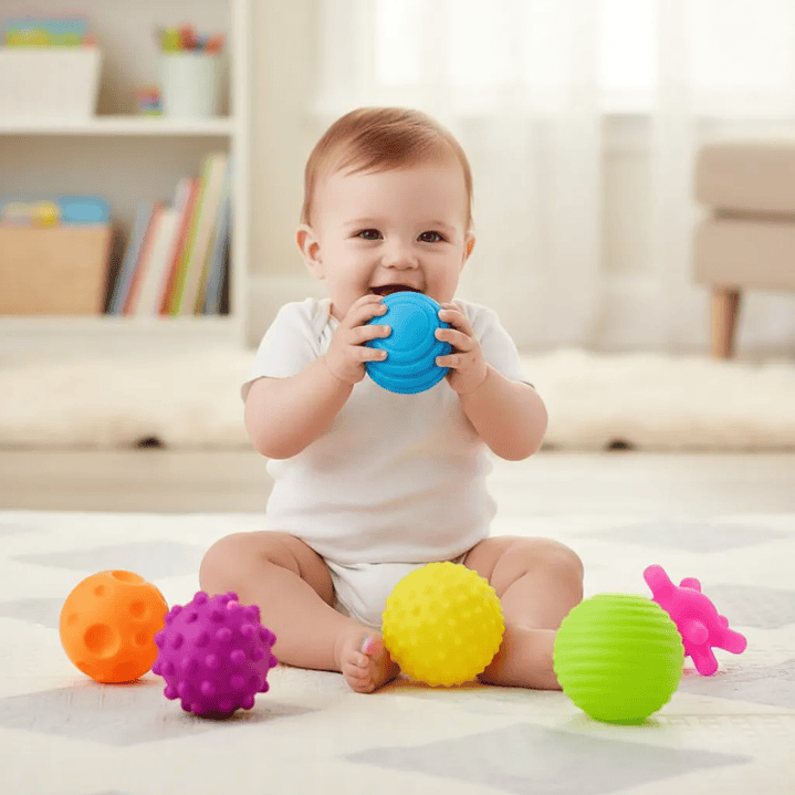 Set 6 Pelotas Texturizadas Sensoriales para Bebé – Juguete Educativo 7