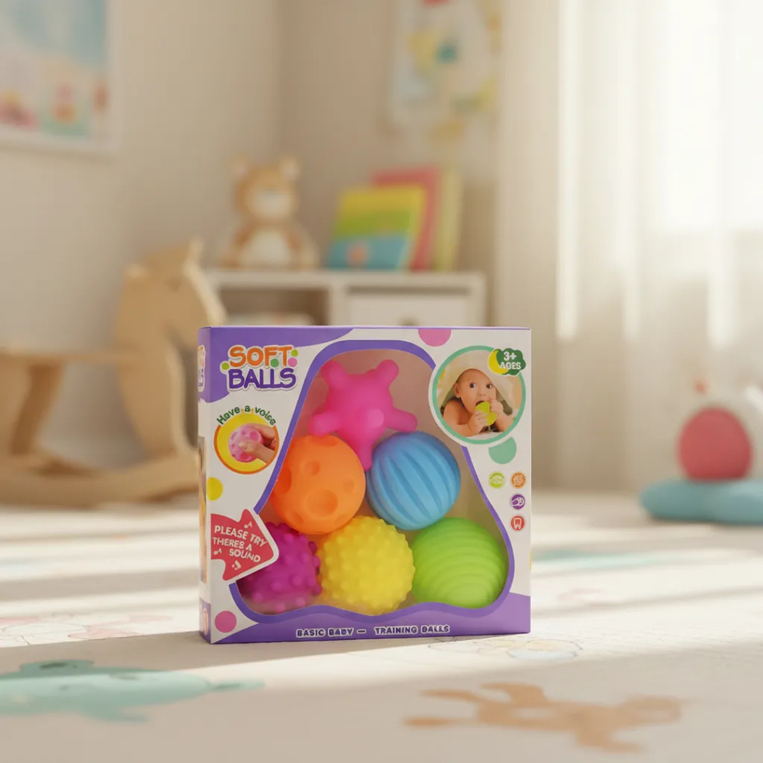 Set 6 Pelotas Texturizadas Sensoriales para Bebé – Juguete Educativo 9