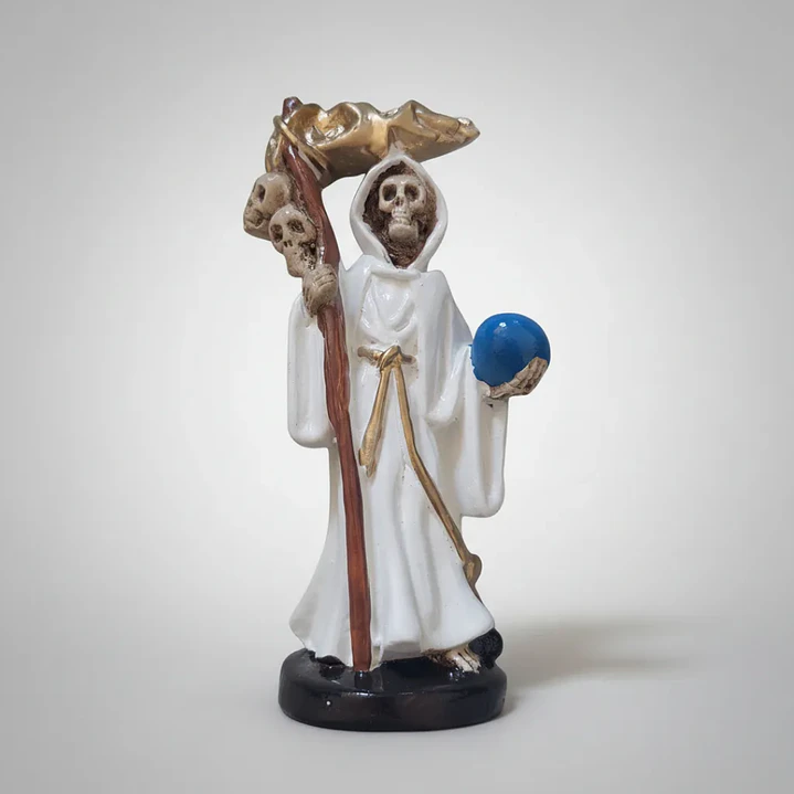 Santa Muerte Blanca 12 Cm Figura Decorativa Espiritual 5