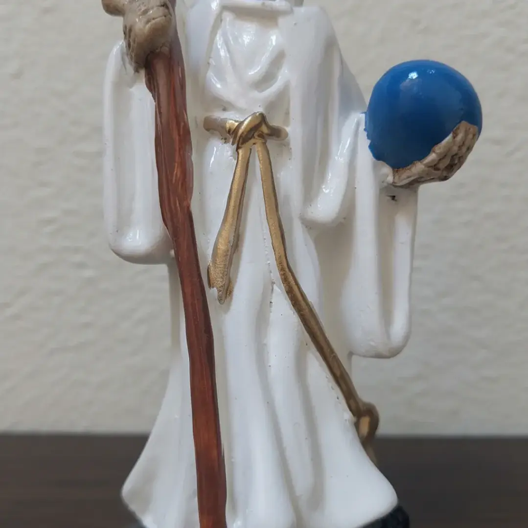 Santa Muerte Blanca 12 Cm Figura Decorativa Espiritual 6