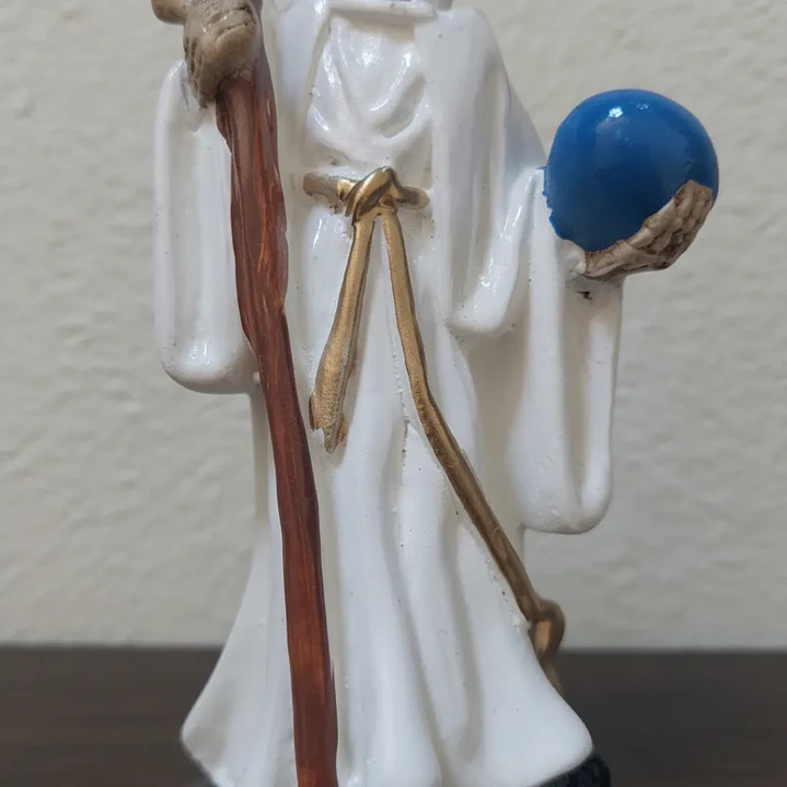 Santa Muerte Blanca 12 Cm Figura Decorativa Espiritual 6