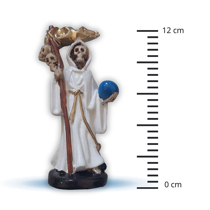 Santa Muerte Blanca 12 Cm Figura Decorativa Espiritual 4