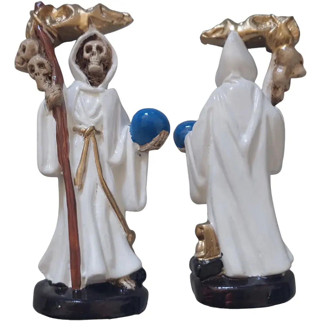 Santa Muerte Blanca 12 Cm Figura Decorativa Espiritual 7