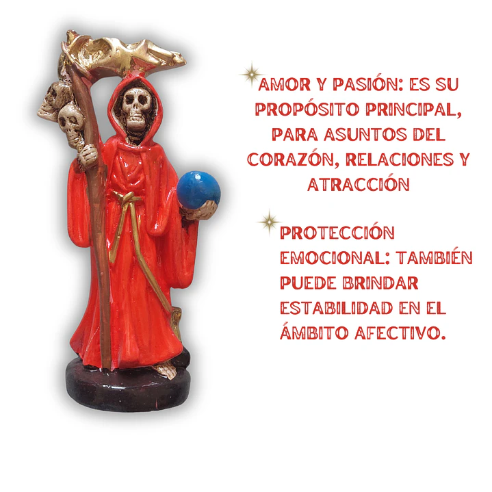 Santa Muerte Roja 12 cm – Figura Decorativa Espiritual 4