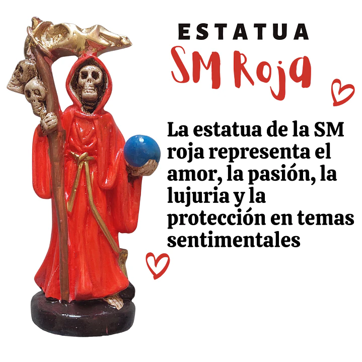 Santa Muerte Roja 12 cm – Figura Decorativa Espiritual 3