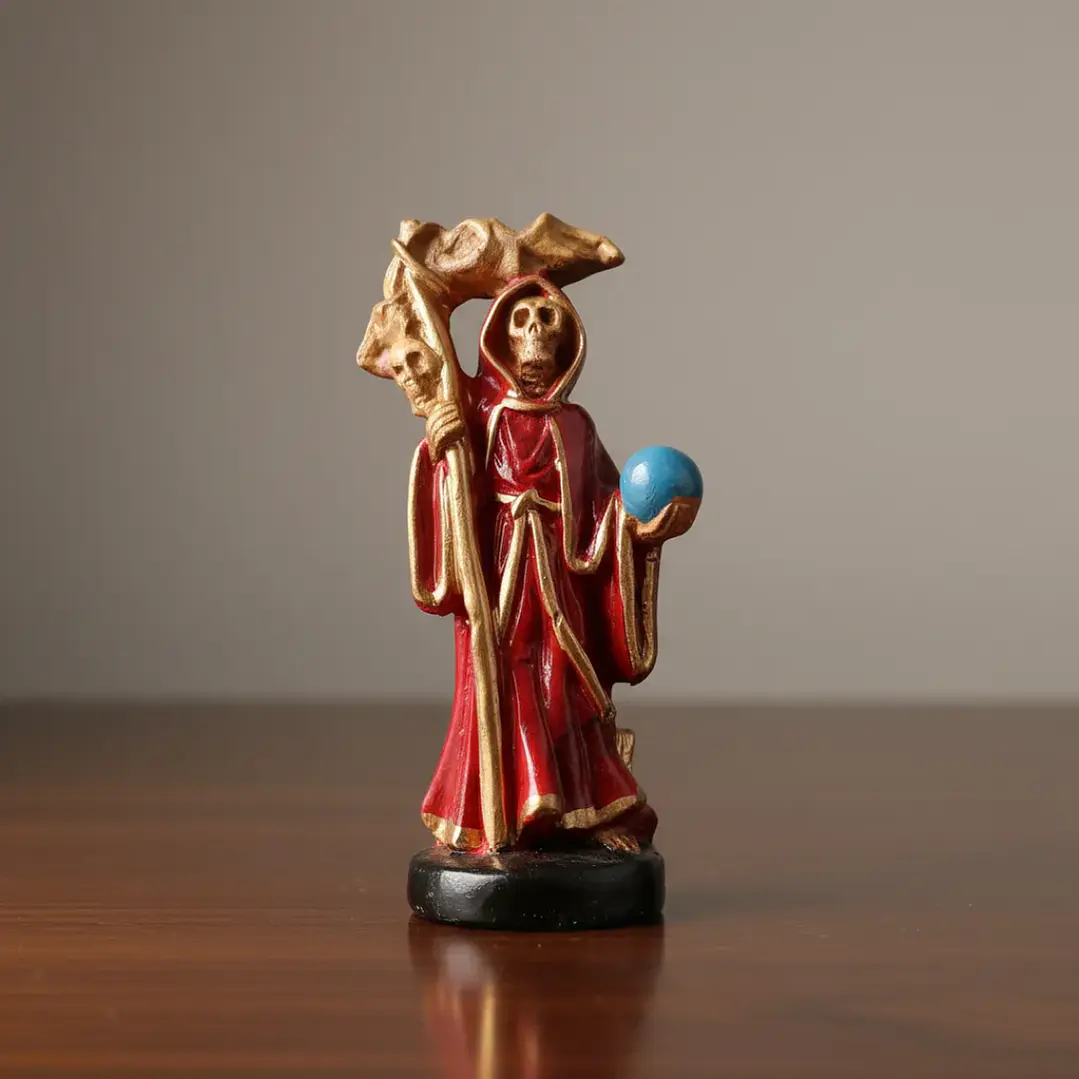 Santa Muerte Roja 12 cm – Figura Decorativa Espiritual 16