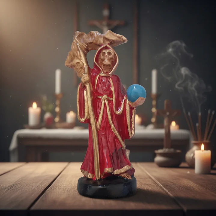 Santa Muerte Roja 12 cm – Figura Decorativa Espiritual 18