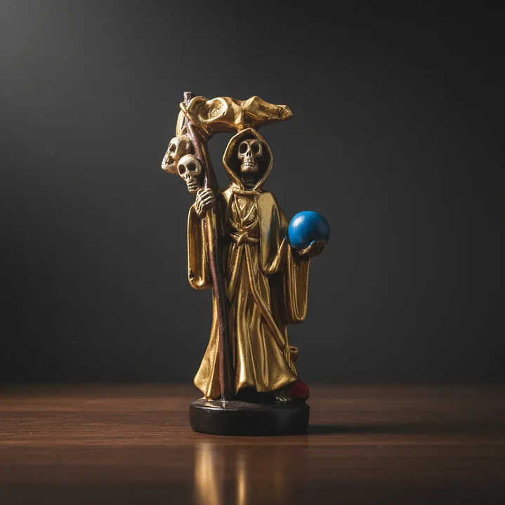 Santa Muerte Dorada 12 cm – Figura Decorativa Espiritual 6