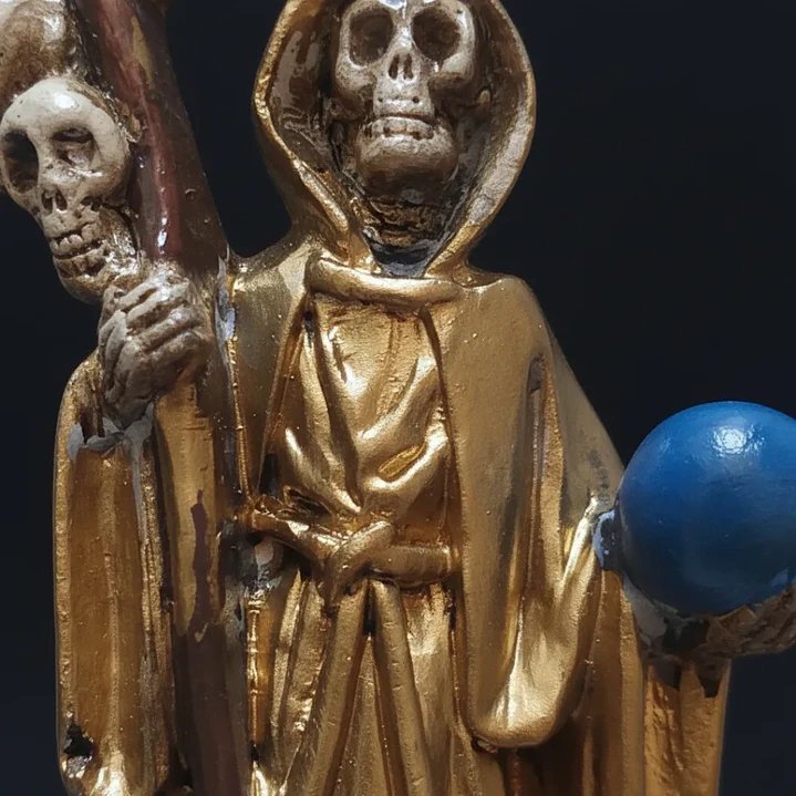 Santa Muerte Dorada 12 cm – Figura Decorativa Espiritual 10