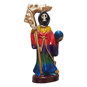 Santa Muerte Multicolor 12 cm – Figura Decorativa Espiritual