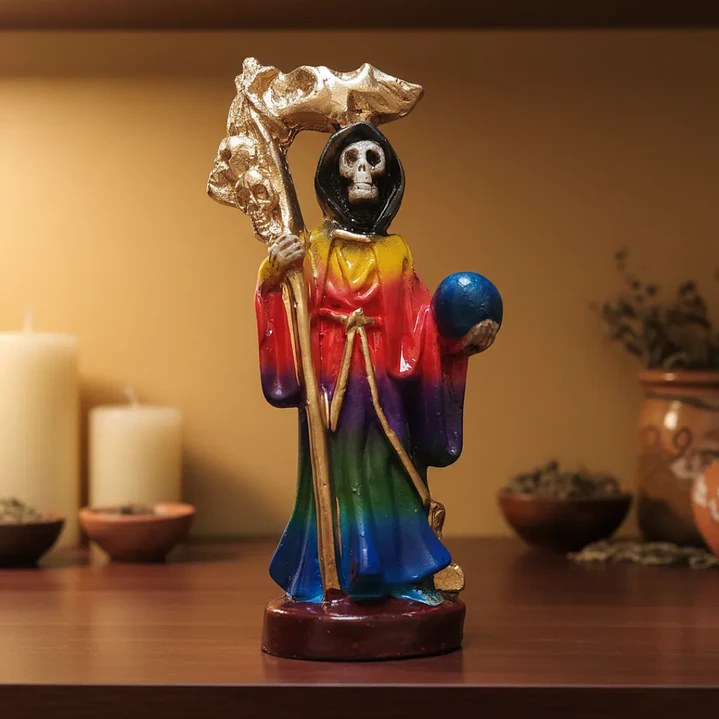 Santa Muerte Multicolor 12 cm – Figura Decorativa Espiritual 7