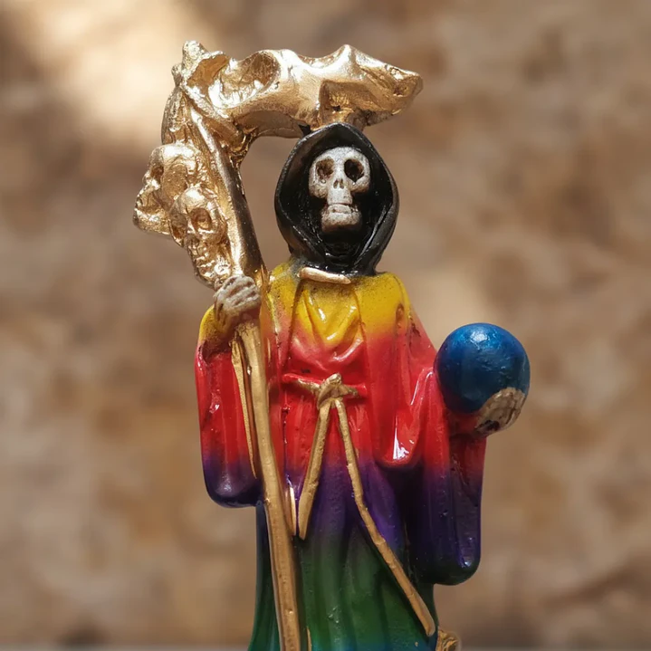 Santa Muerte Multicolor 12 cm – Figura Decorativa Espiritual 9