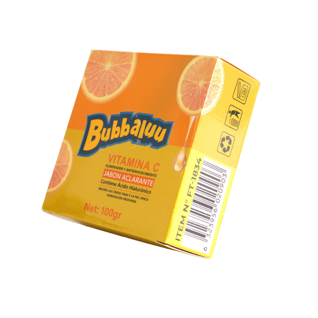 Jabón Facial Aclarante Bubbaluu Vitamina C 100 g Hidratante 2