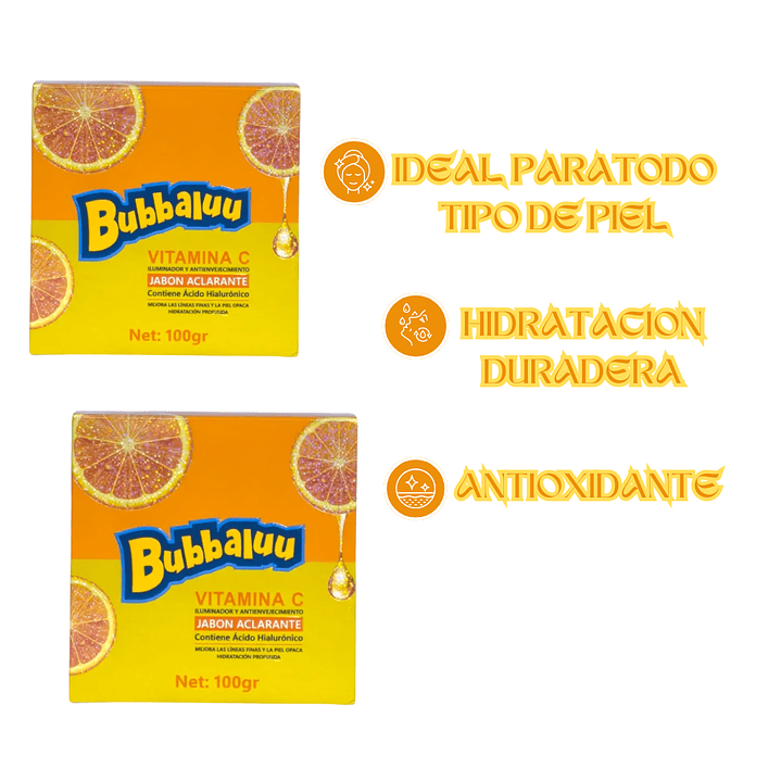 Jabón Facial Aclarante Bubbaluu Vitamina C 100 g Hidratante 4