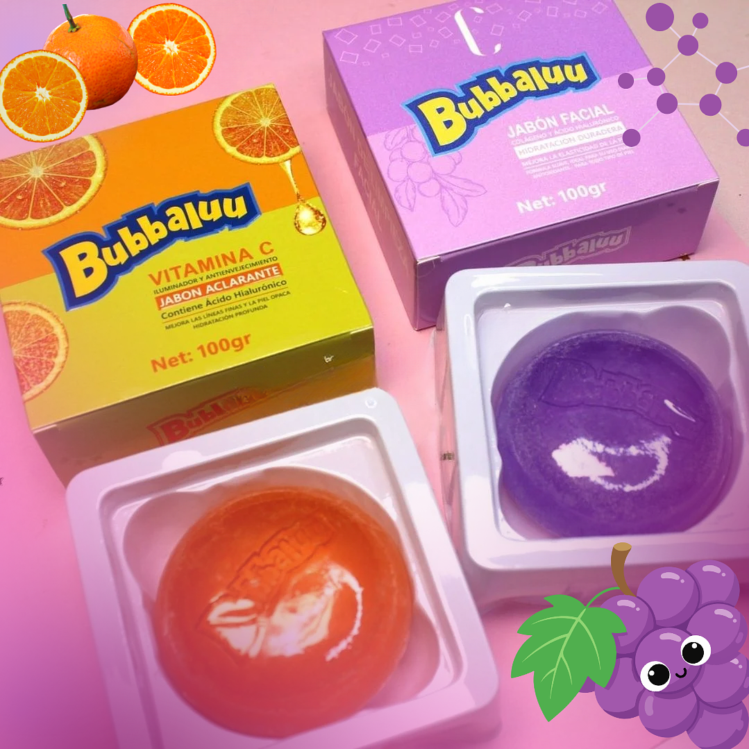 Jabón Facial Hidratante Bubbaluu Colágeno y Ácido Hialurónico 100 g 4
