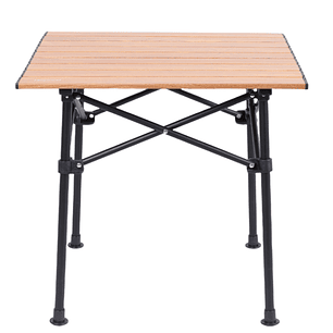 Mesa Plegable Portátil de Aluminio para Camping y Exterior con Diseño Madera