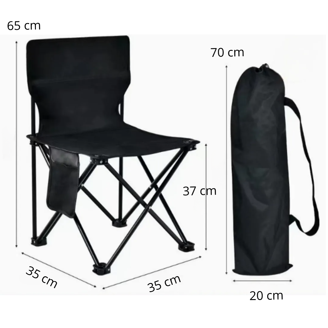 Silla Reforzada Plegable para Camping con Estructura Metálica Resistente 2