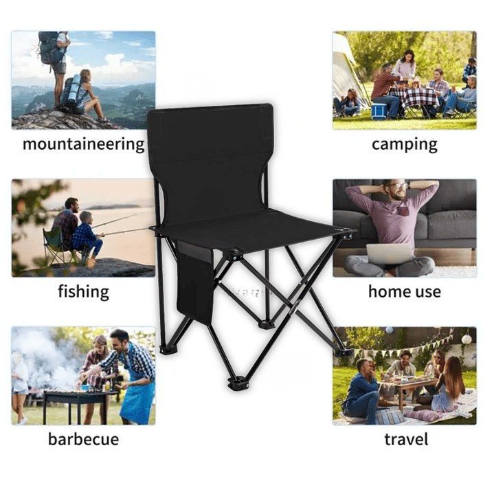 Silla Reforzada Plegable para Camping con Estructura Metálica Resistente 3