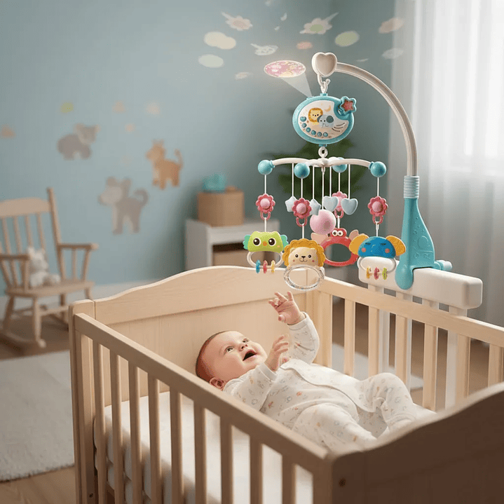 Móvil Musical para Cuna con Proyector de Estrellas, Control Remoto y Temporizador 14
