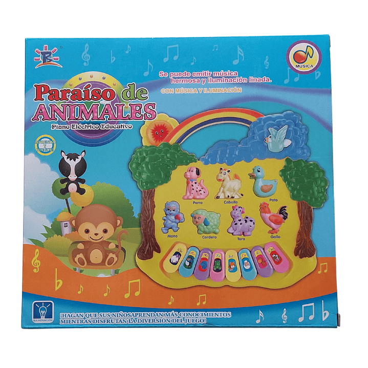 Piano Educativo Paraíso de Animales para Niños con Luces y Música 2