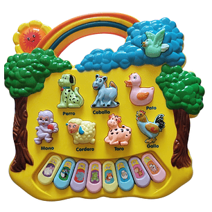 Piano Educativo Paraíso de Animales para Niños con Luces y Música