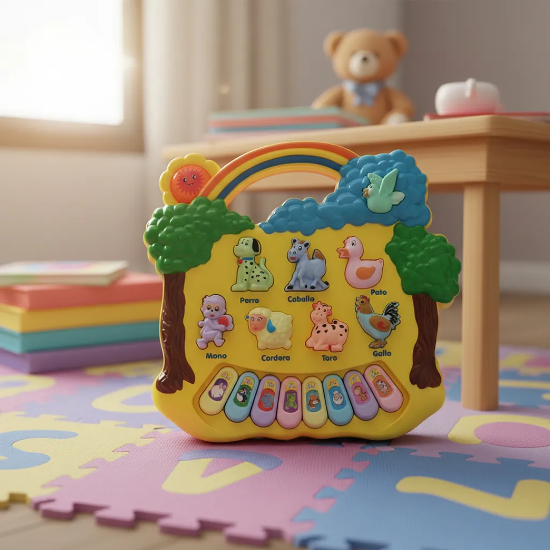 Piano Educativo Paraíso de Animales para Niños con Luces y Música 3