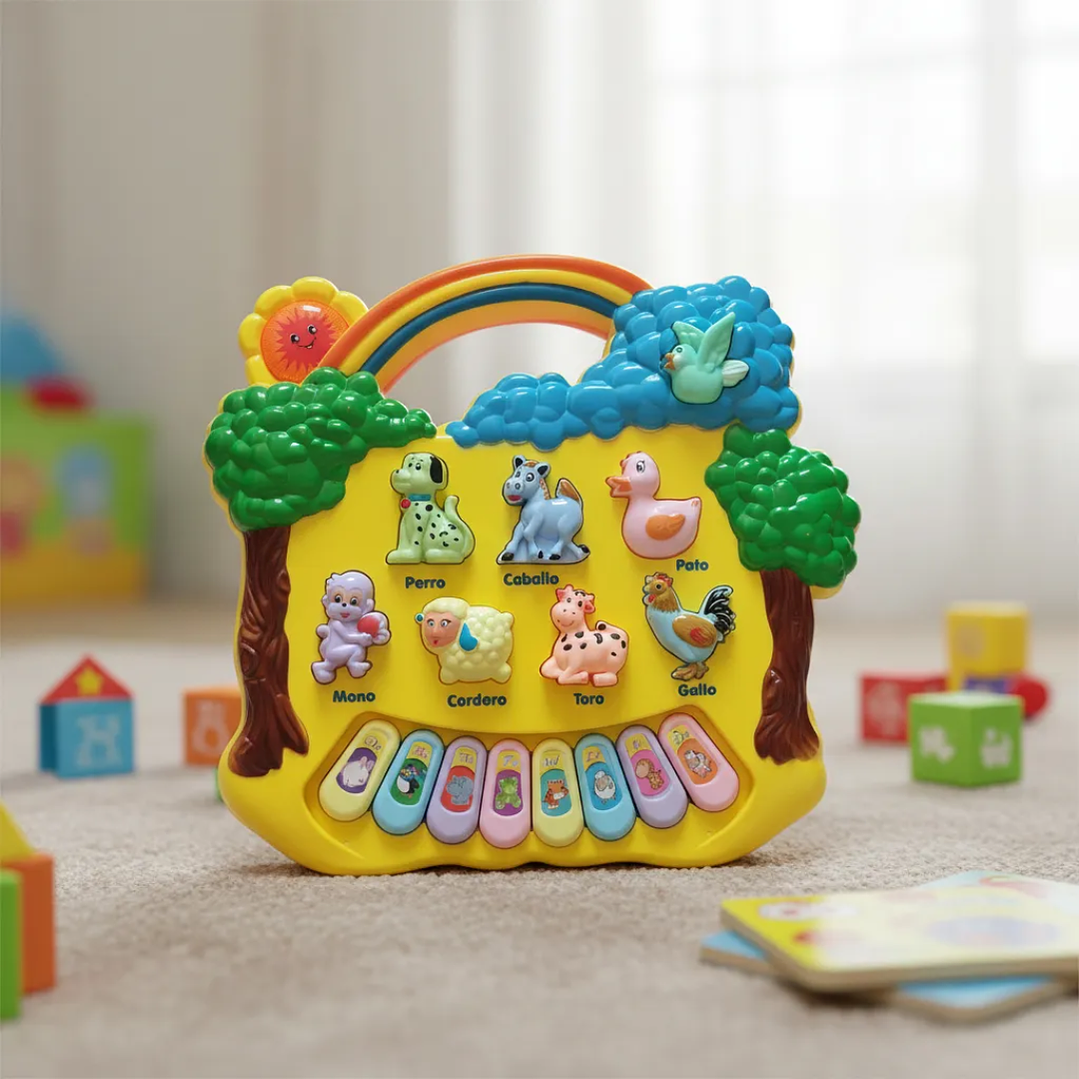 Piano Educativo Paraíso de Animales para Niños con Luces y Música 4