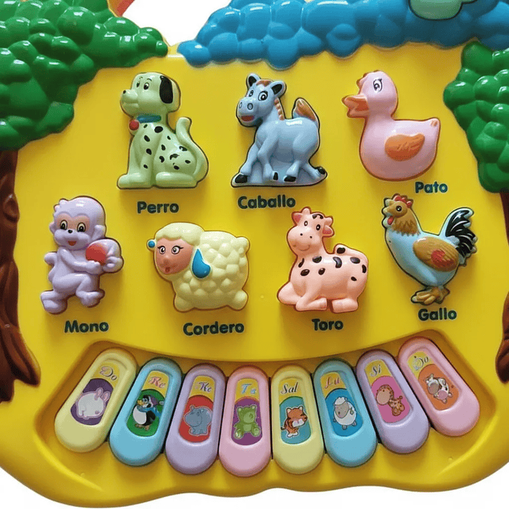 Piano Educativo Paraíso de Animales para Niños con Luces y Música 8