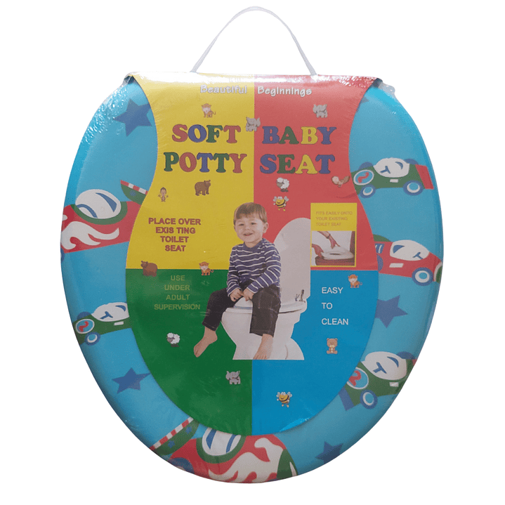 Adaptador Para Wc Infantil Suave Y Acolchado Azul Autitos 1