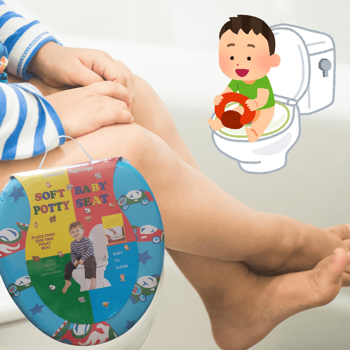 Adaptador Para Wc Infantil Suave Y Acolchado Azul Autitos 4