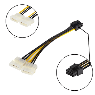 Adaptador de Cable de Alimentación Molex LP4 a PCI-E 8 Pines