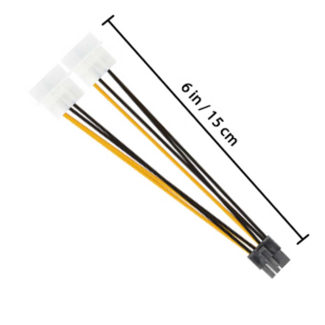 Adaptador de Cable de Alimentación Molex LP4 a PCI-E 8 Pines 7