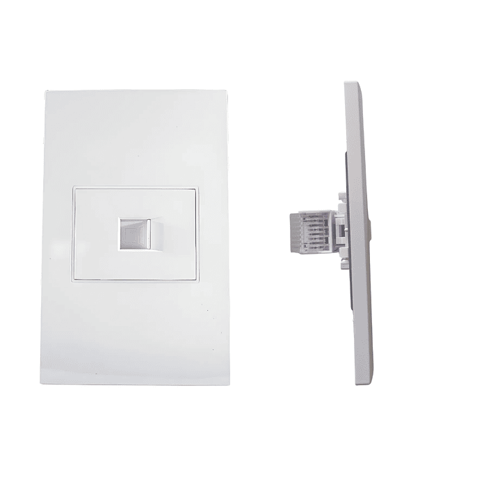 Faceplate Con Modulo Rj45 De Pared Muralla Blanco 2