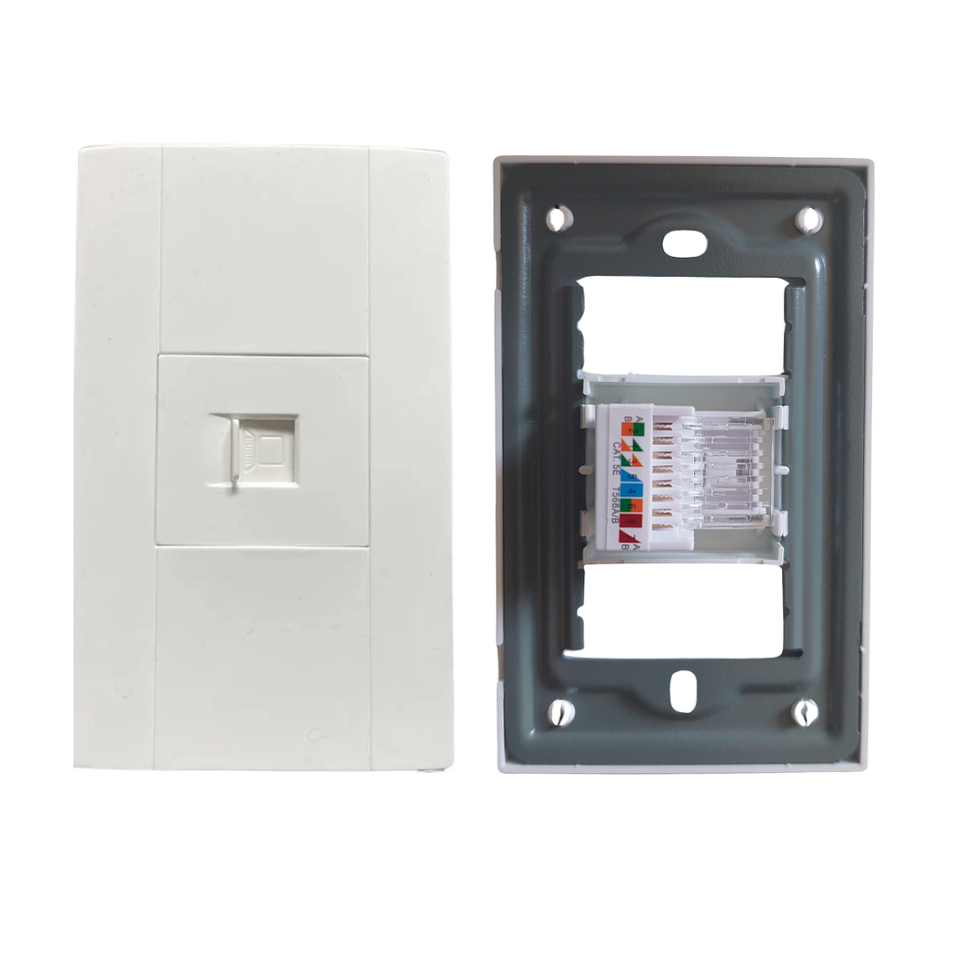 Faceplate Con Modulo Rj45 De Pared Muralla Blanco 1